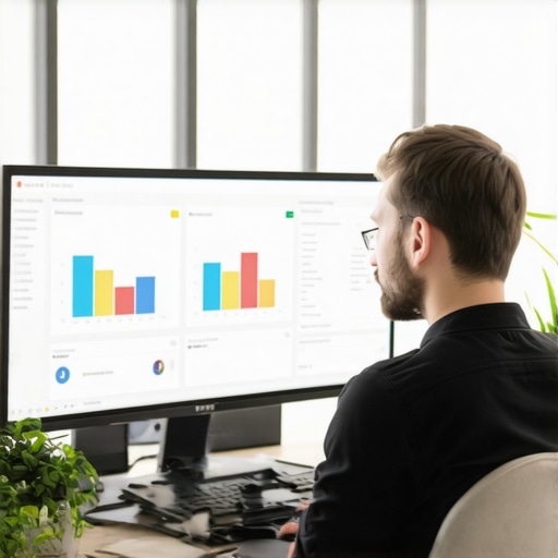 Expert reviewing Google My Business analytics for local rankings.
