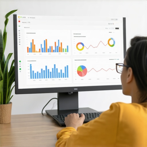 Person reviewing local SEO performance charts on a laptop, symbolizing strategic analysis in GMB optimization.