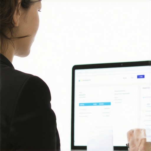 Business owner reviewing citation listings on a laptop.