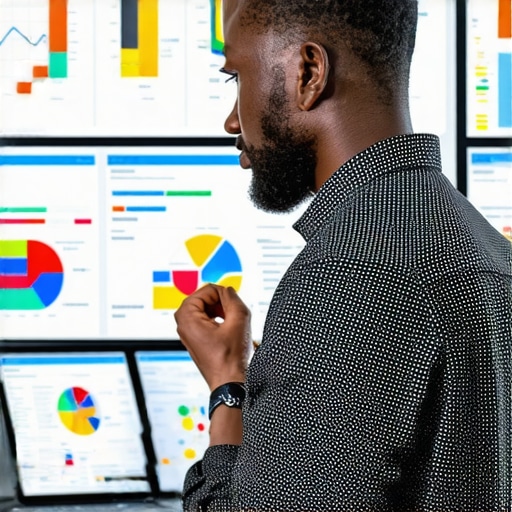 A digital marketer reviewing citation impact analytics on a computer screen in a modern office