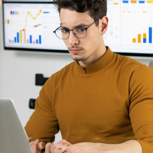 Digital marketer analyzing local SEO metrics on a laptop for Google Maps ranking optimization.