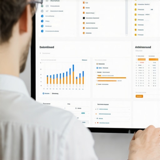 Business owner analyzing Google My Business insights on a computer