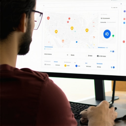 A marketer reviewing Google Maps analytics on a desktop computer