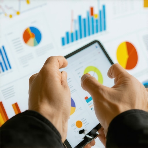 Person analyzing SEO data on a tablet for GMB performance