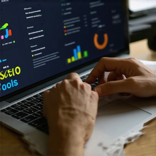 Person working on computer with GMB ranking tools open