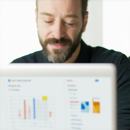 Business owner working on Google My Business profile with analytics and citation data