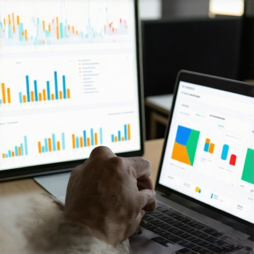 Business owner reviewing SEO reports on a laptop