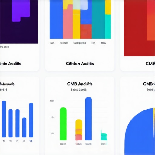Screenshot of a local SEO dashboard displaying citation audit results and engagement metrics for Google My Business profile