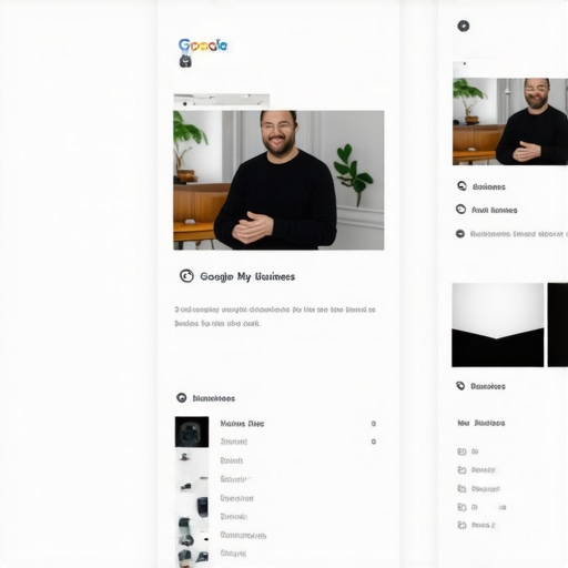 Business owner adding photos and details to Google My Business profile