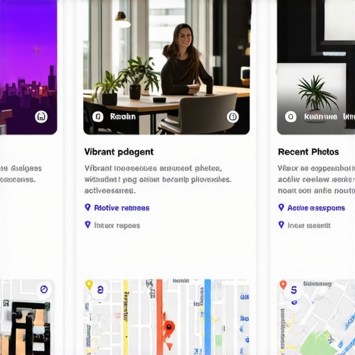 Illustration of an active and optimized Google My Business profile demonstrating high interaction metrics and recent updates.
