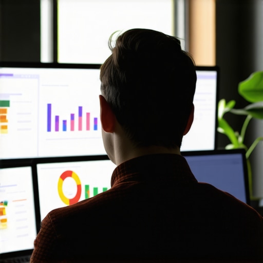 Person reviewing Google My Business analytics on a digital dashboard