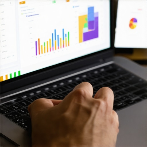 A marketer reviewing GMB performance metrics on a computer screen
