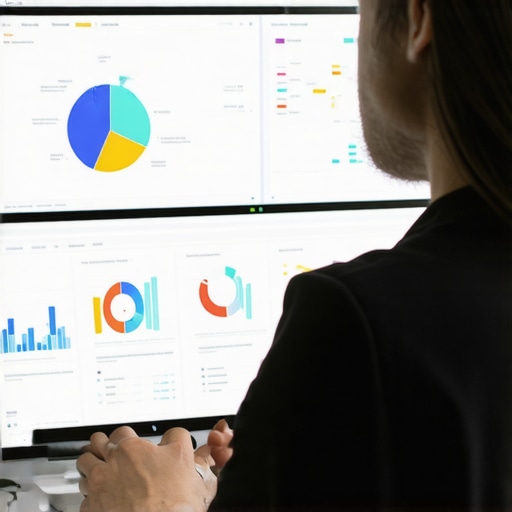 Analyst reviewing Google My Business analytics on a computer screen