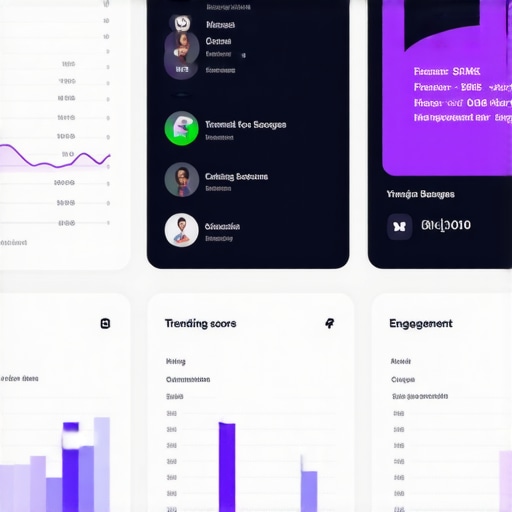 A detailed dashboard displaying real-time Google My Business engagement metrics and interaction scores.