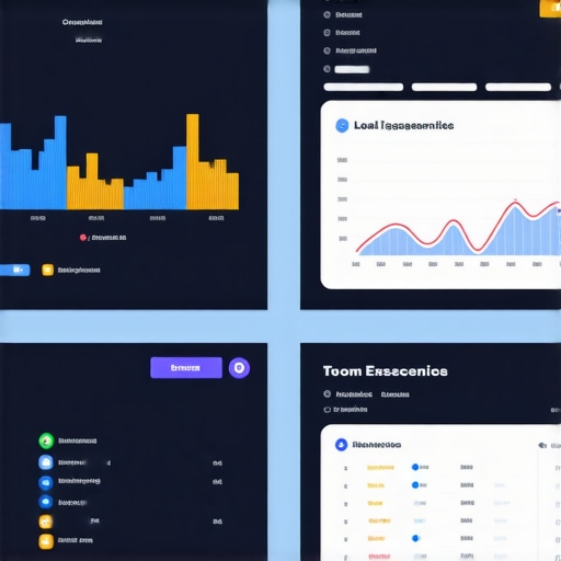 A colorful dashboard showing real-time Google Business Profile analytics, including reviews, interactions, and ranking performance