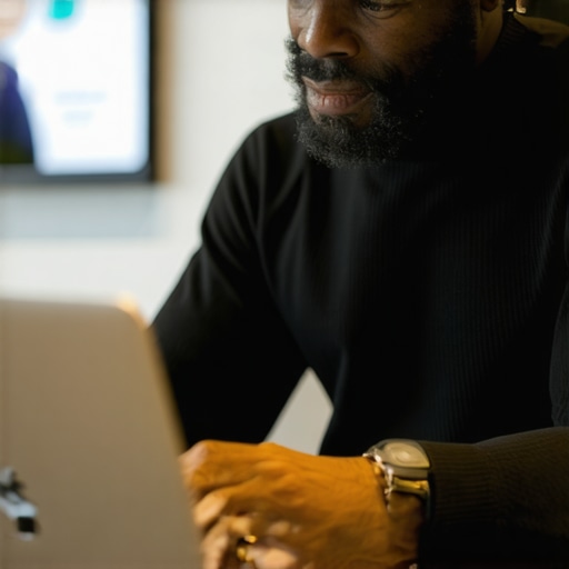 Business owner editing and optimizing their Google My Business profile on a laptop.