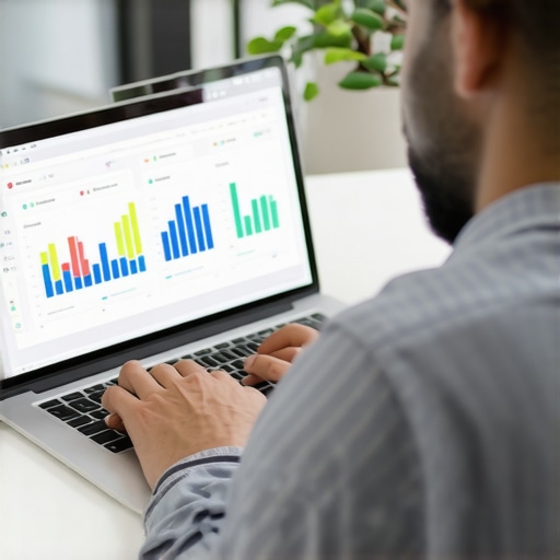 Business owner reviewing Google My Business insights on a computer screen